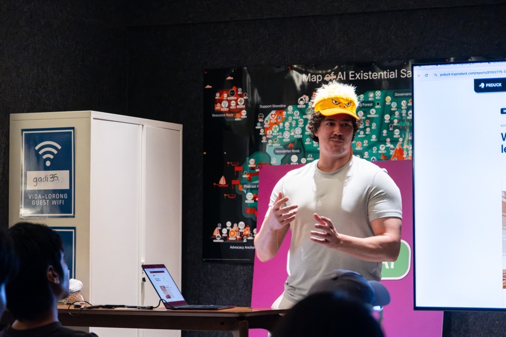 Yellow visor, mid-demo