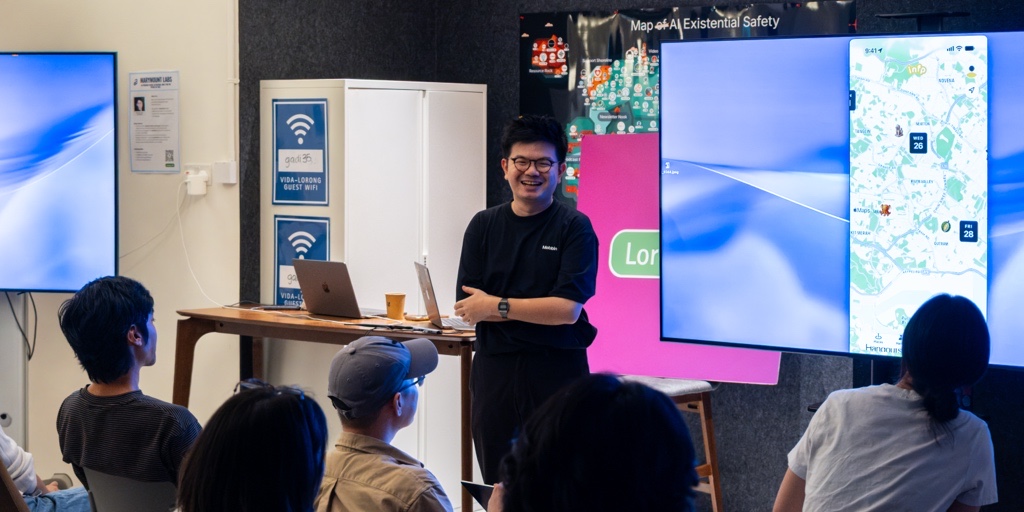 Map demo with camp animals over Singapore